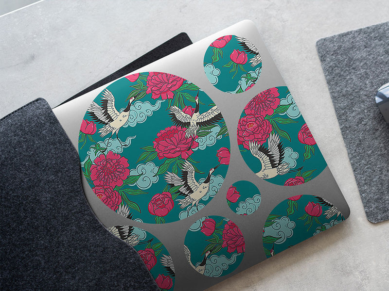teal flight bird DIY Laptop Stickers