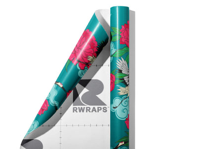 Teal Flight Birds Wrap Film Sheets~Rwraps Series 914 Teal Flight Birds Scrolled Sheet~3