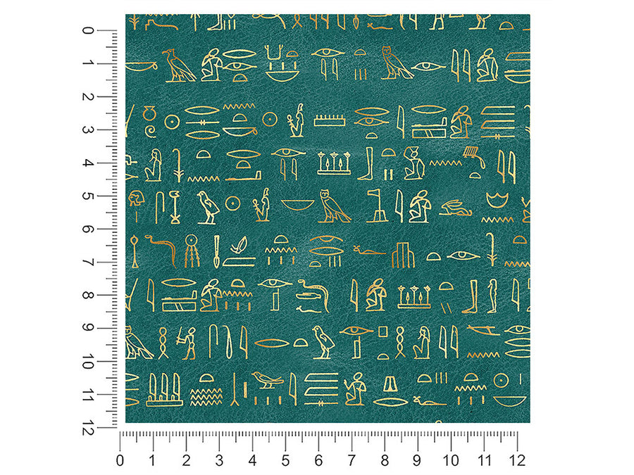 teal hieroglyphs egyptian 1ft x 1ft Craft Sheets