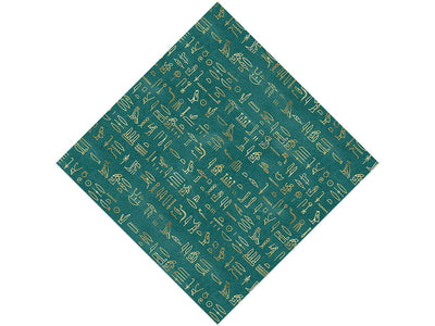 Teal Hieroglyphs Egyptian Vinyl Wrap Pattern