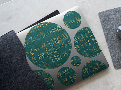 teal hieroglyphs egyptian DIY Laptop Stickers