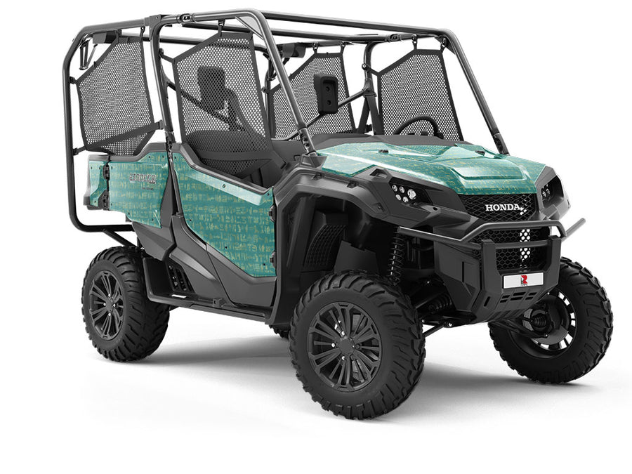 Teal Hieroglyphs Egyptian Utility Vehicle Vinyl Wrap