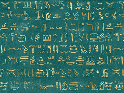 Teal Hieroglyphs Egyptian Vinyl Wrap Pattern~Rwraps Series 914 Digitally Printed Vinyl Wrap~0