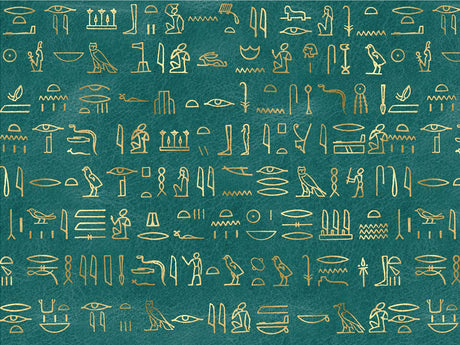 Teal Hieroglyphs Egyptian Vinyl Wrap Pattern~Rwraps Series 914 Digitally Printed Vinyl Wrap~0