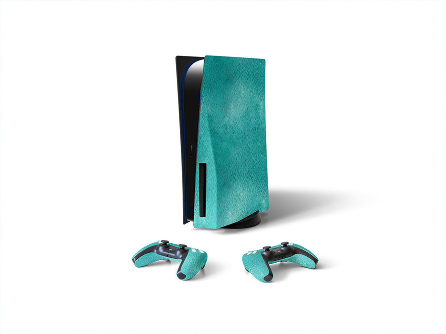 teal tang watercolor Sony PS5 DIY Skin
