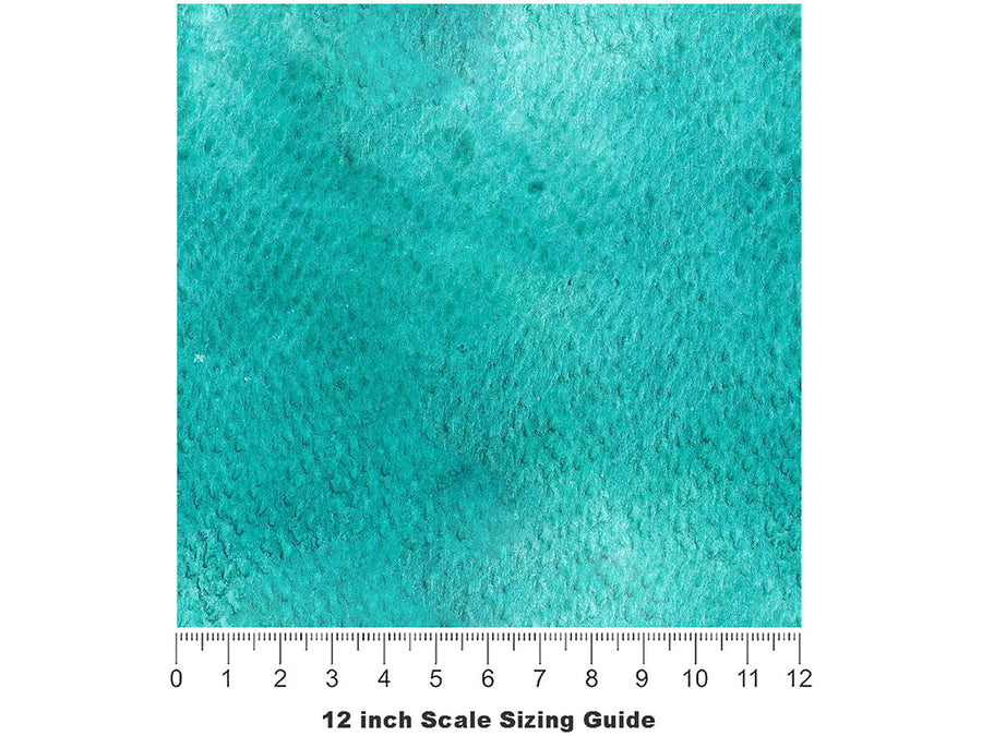 Teal Tang Watercolor Vinyl Film Pattern Size 12 inch Scale~Rwraps Teal Tang Watercolor Sizing Chart~2