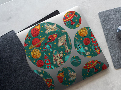 teal travelers science fiction DIY Laptop Stickers