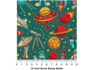 Teal Travelers Science Fiction Vinyl Film Pattern Size 12 inch Scale~Rwraps Teal Travelers Science Fiction Sizing Chart~2