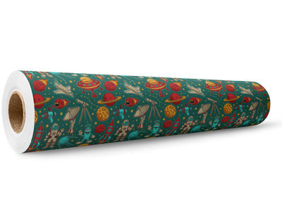Teal Travelers Science Fiction Wrap Film Wholesale Roll~Rwraps Series 914 Digitally Printed Vinyl Roll~5