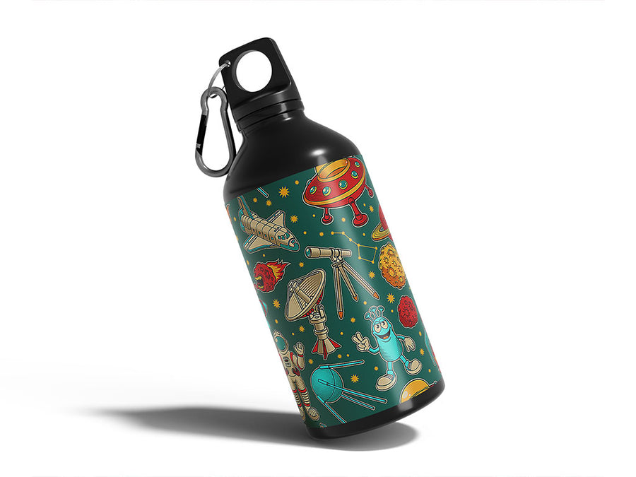 teal travelers science fiction Water Bottle DIY Stickers