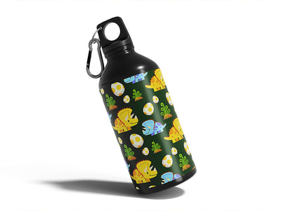 team triceratops dinosaur Water Bottle DIY Stickers