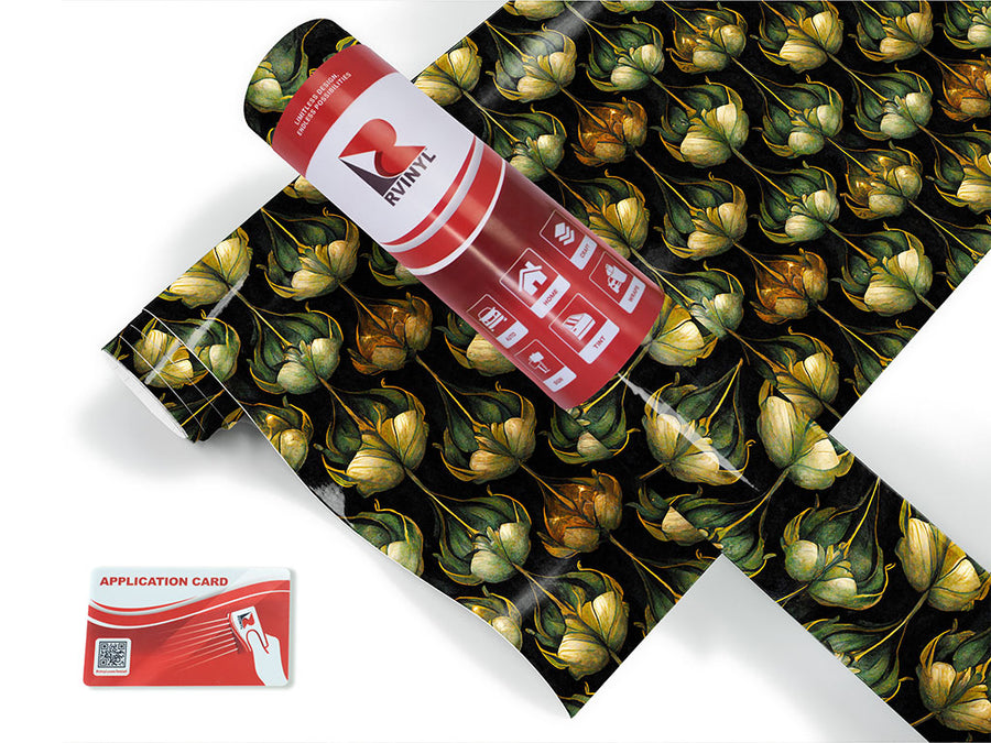 teardrops blooming floral Craft Vinyl Roll