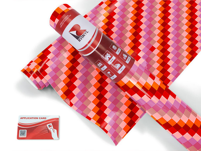 telemagenta stripes mosaic Craft Vinyl Roll