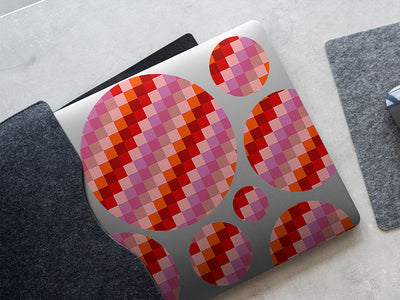 telemagenta stripes mosaic DIY Laptop Stickers