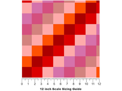 Telemagenta Stripes Mosaic Vinyl Film Pattern Size 12 inch Scale~Rwraps Telemagenta Stripes Mosaic Sizing Chart~2