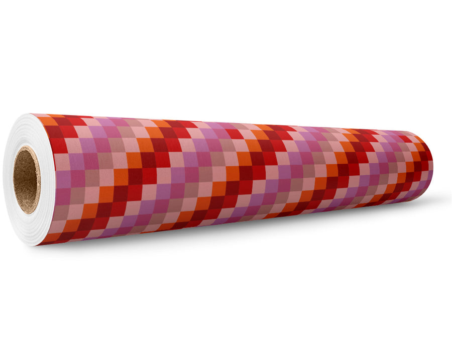Telemagenta Stripes Mosaic Wrap Film Wholesale Roll~Rwraps Series 914 Digitally Printed Vinyl Roll~5