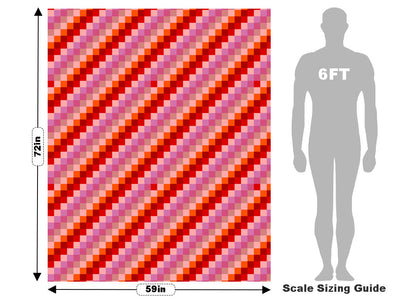 Telemagenta Stripes Mosaic Vehicle Wrap Scale~Rwraps Series 914 Telemagenta Stripes Mosaic Measurements~1