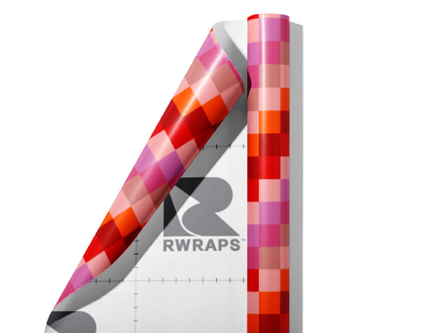 Telemagenta Stripes Mosaic Wrap Film Sheets~Rwraps Series 914 Telemagenta Stripes Mosaic Scrolled Sheet~3