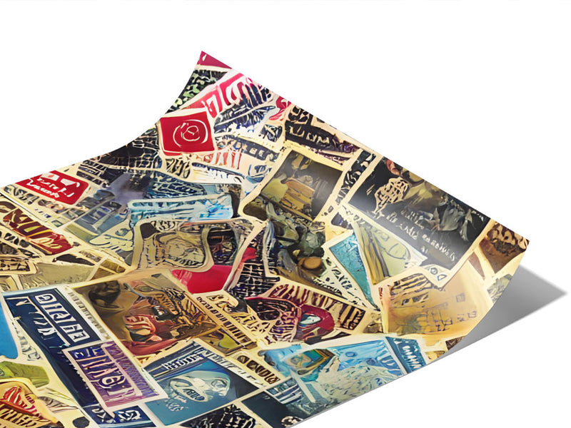 Telephone Pole Sticker Bomb Vinyl Wraps~Rwraps Series 914 Digitally Printed Vinyl Wrap~1