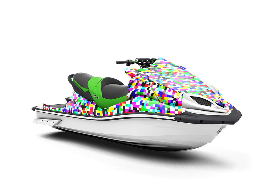 Television Static Pixel Jet Ski Vinyl Customized Wrap