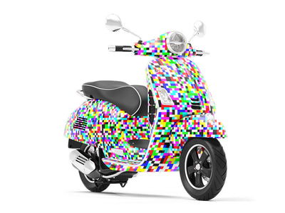 Television Static Pixel Vespa Scooter Wrap Film