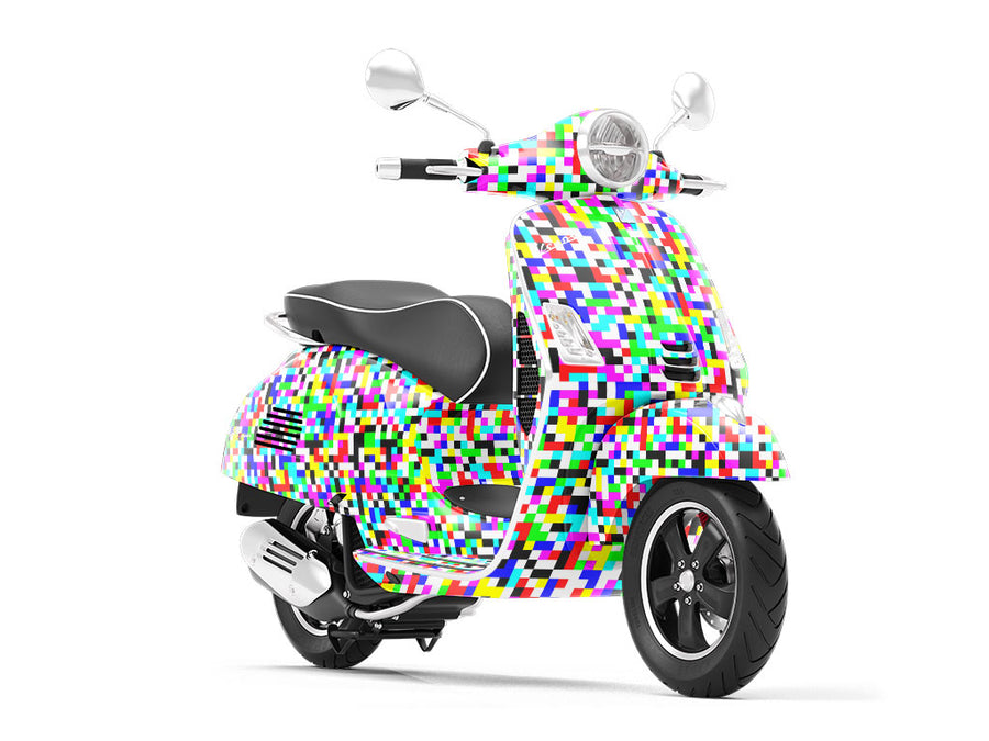 Television Static Pixel Vespa Scooter Wrap Film