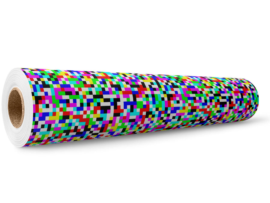 Television Static Pixel Wrap Film Wholesale Roll~Rwraps Series 914 Digitally Printed Vinyl Roll~5