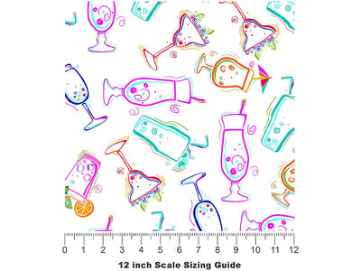 Tequila Blanco Alcohol Vinyl Film Pattern Size 12 inch Scale~Rwraps Tequila Blanco Alcohol Sizing Chart~2