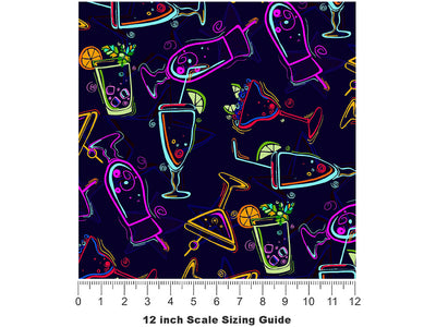 Tequila Negro Alcohol Vinyl Film Pattern Size 12 inch Scale~Rwraps Tequila Negro Alcohol Sizing Chart~2