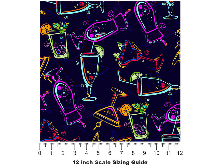 Tequila Negro Alcohol Vinyl Film Pattern Size 12 inch Scale~Rwraps Tequila Negro Alcohol Sizing Chart~2