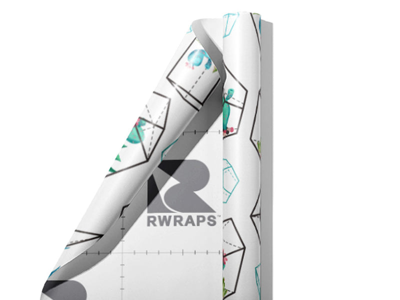 Terrarium Living Cacti Wrap Film Sheets~Rwraps Series 914 Terrarium Living Cacti Scrolled Sheet~3