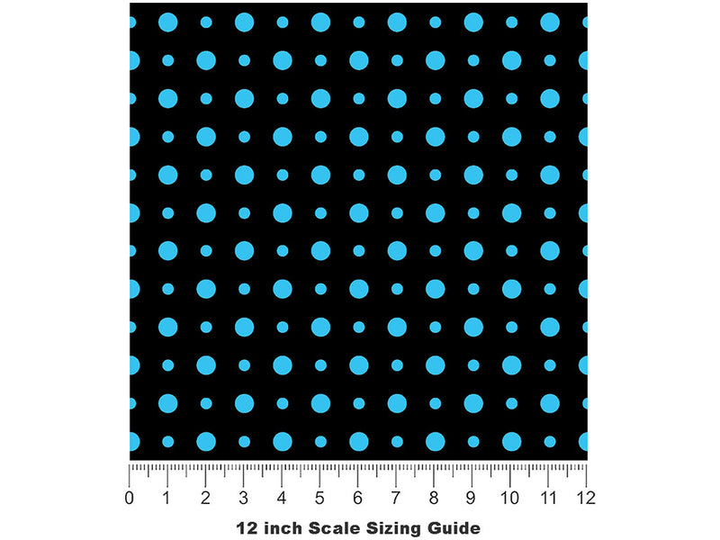 Terrific Teal Polka Dot Vinyl Film Pattern Size 12 inch Scale~Rwraps Terrific Teal Polka Dot Sizing Chart~2