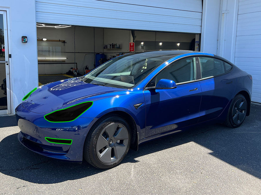 tesla model 3 2017-2023 Headlight Tint Location