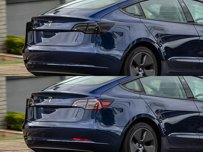 model 3 Before and After Smoked Taillights