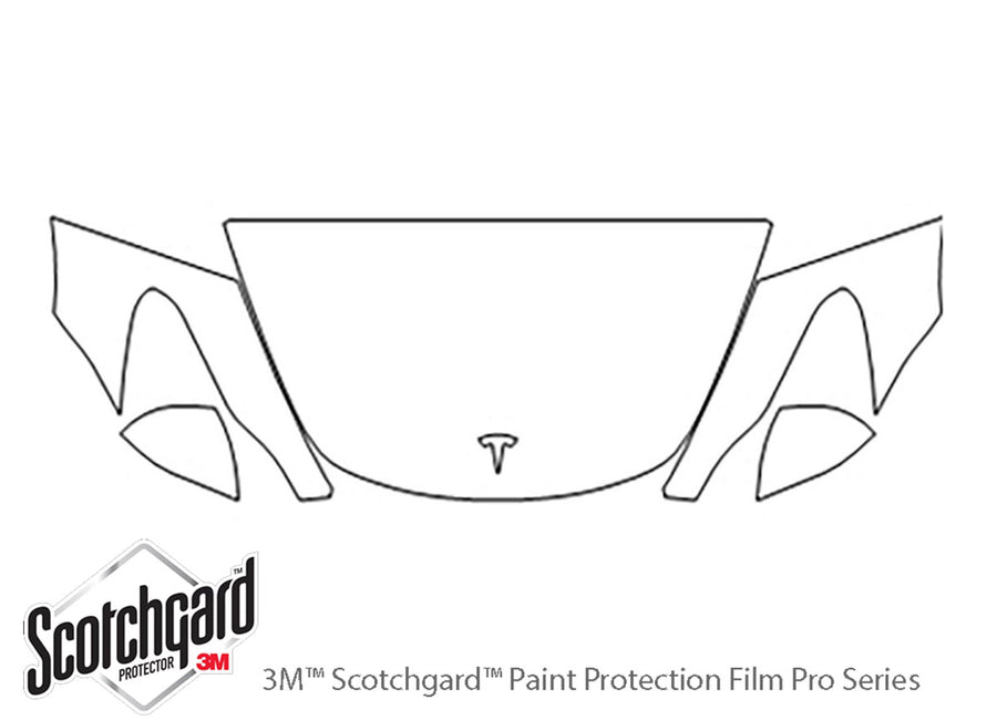 model 3 3M Clear Bra Hood Precut PPF Diagram