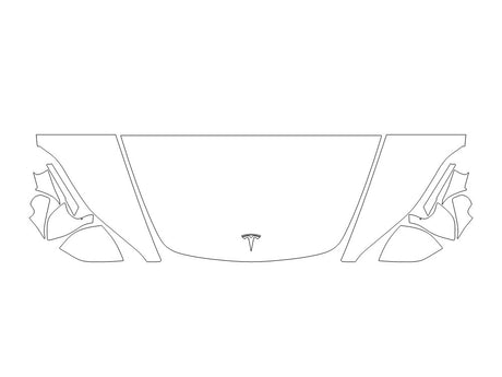 model 3 3M Clear Bra Hood Precut PPF Diagram