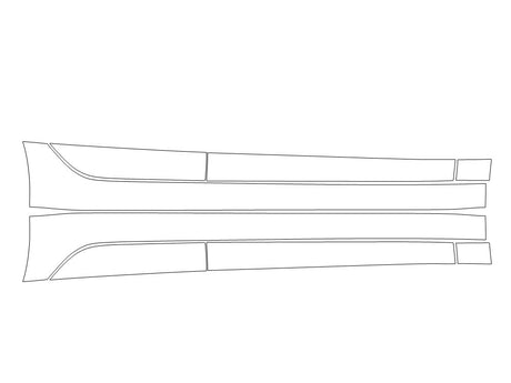 model 3 3M Clear Bra Door Cup Precut PPF Diagram