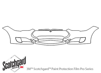 model s 3M Clear Bra Bumper Precut PPF Diagram
