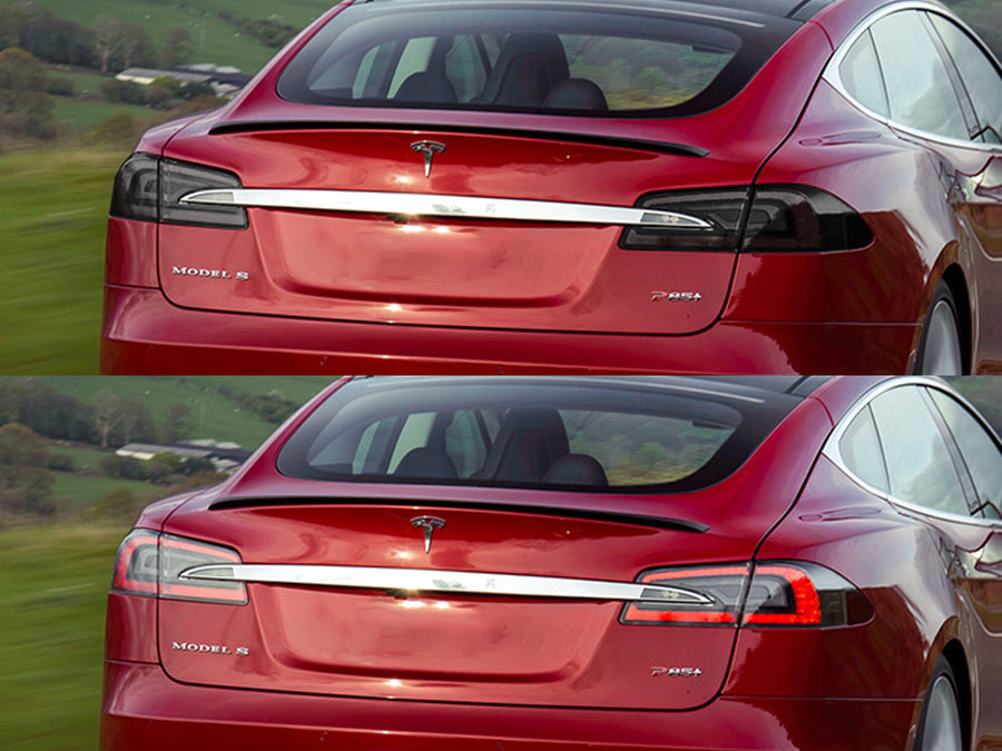 model s Before and After Smoked Taillights