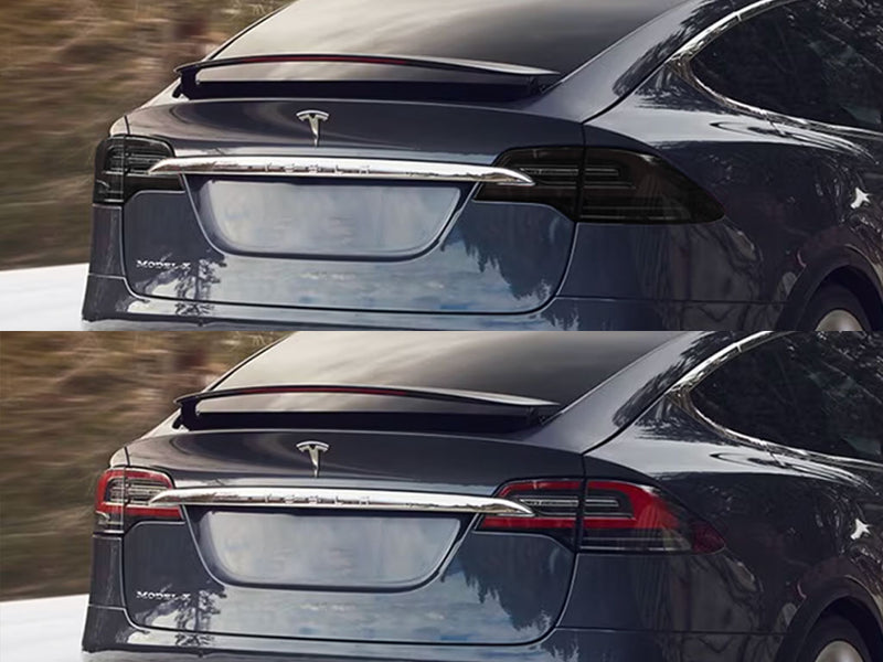 model x Before and After Smoked Taillights