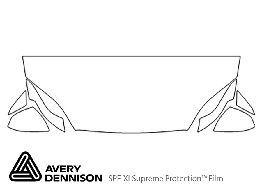 model x Avery Dennison Clear Bra Hood Precut PPF Diagram