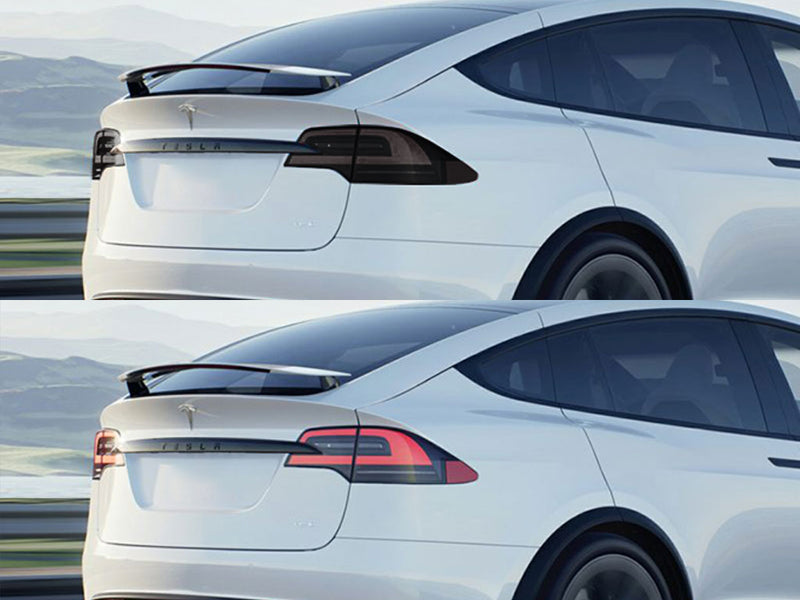model x Before and After Smoked Taillights