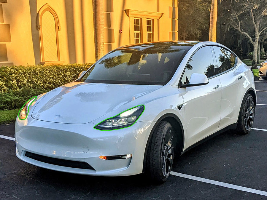 tesla model y 2020-2024 Headlight Protection Installation Location