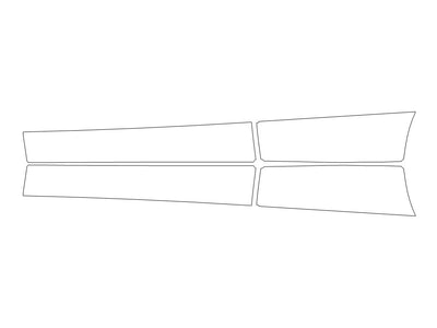 model y Avery Dennison Clear Bra Door Cup Precut PPF Diagram