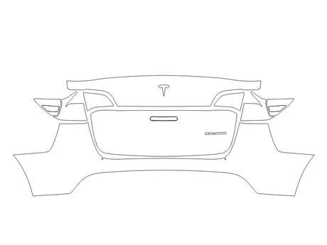 model y 3M Clear Bra Door Cup Precut PPF Diagram
