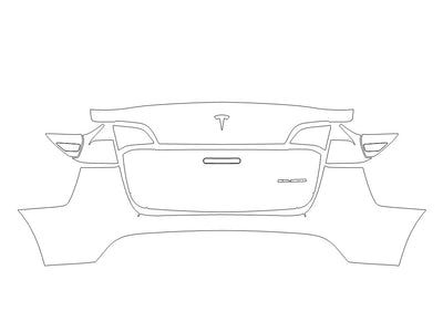 model y Avery Dennison Clear Bra Door Cup Precut PPF Diagram