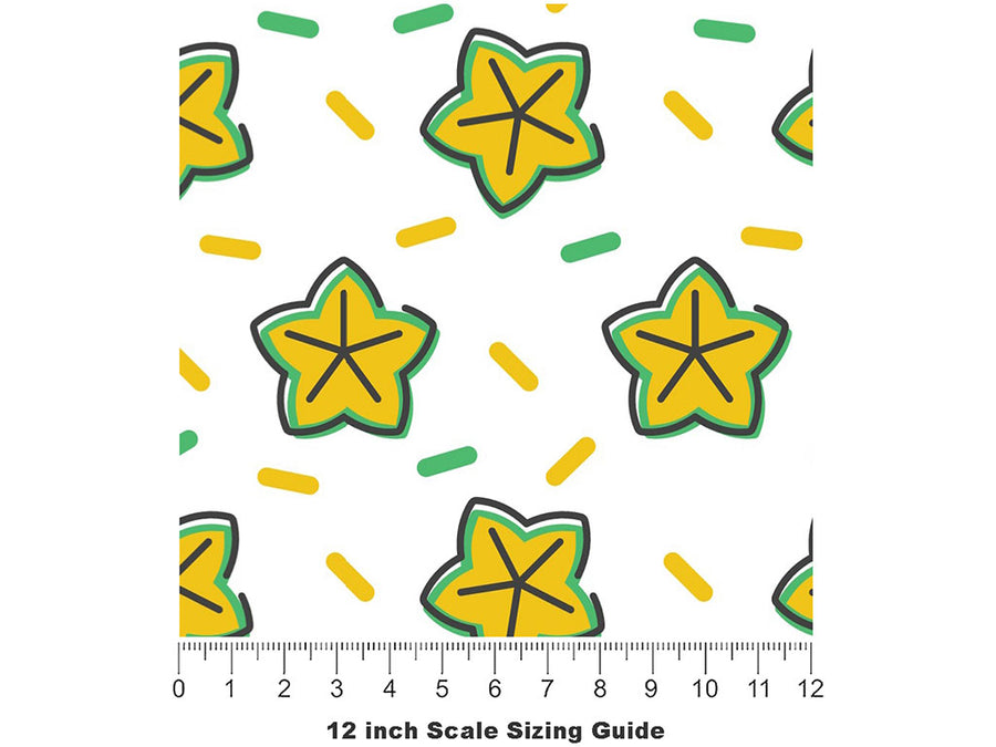 Thai Night Fruit Vinyl Film Pattern Size 12 inch Scale~Rwraps Thai Night Fruit Sizing Chart~2