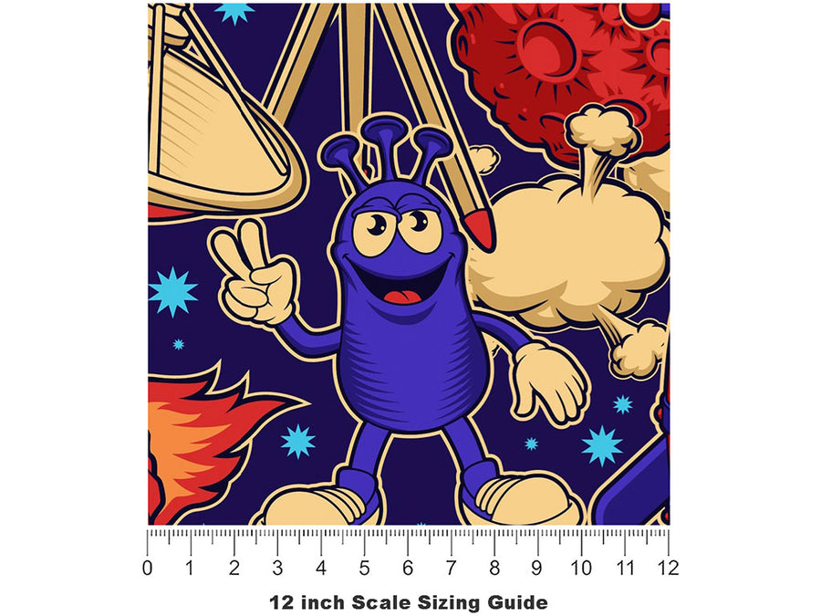 The Arrival Science Fiction Vinyl Film Pattern Size 12 inch Scale~Rwraps The Arrival Science Fiction Sizing Chart~2