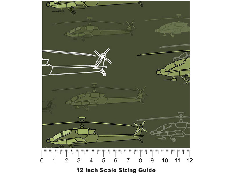 The Chopper Americana Vinyl Film Pattern Size 12 inch Scale~Rwraps The Chopper Americana Sizing Chart~3