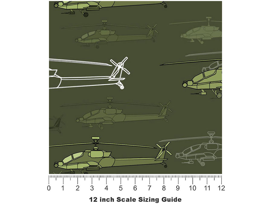 The Chopper Americana Vinyl Film Pattern Size 12 inch Scale~Rwraps The Chopper Americana Sizing Chart~3